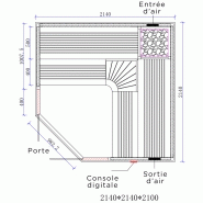 SAUNA D'ANGLE BOREAL® EVASION CLUB PRO 214C - 5 À 7 PLACES - 214*214*210_8