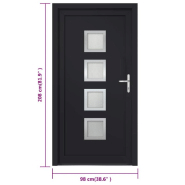 Vidaxl porte d'entrée anthracite 98x208 cm pvc 3187858_8