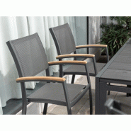 Fauteuil de jardin fixe essence 61,5x58x92,3cm – MTF – aluminium et teck – 2nab3128_8