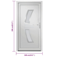 Vidaxl porte d'entrée blanc 108x208 cm pvc 3187930_8