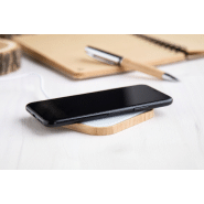 Chargeur rapide sans fil 10W - boîtier en bambou et surface en verre trempé - câble USB inclus_8