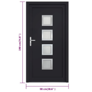Vidaxl porte d'entrée anthracite 98x190 cm pvc 3187850_8