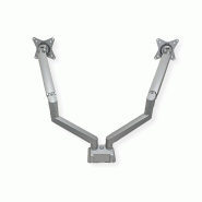 ROLINE Support double LCD, fixation sur bureau, vérin à gaz, 5 articulations, 17-23