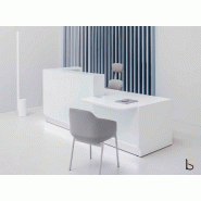 Banque d'accueil lumineuse droite série Linea avec accès PMR - MDD - Droite, Blanc_8