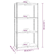 Vidaxl étagères à 4 niveaux 4pcs anthracite acier et bois d'ingénierie 3154142_8