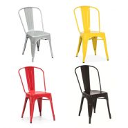 Chaise de terrasse - style vintage - acier - usage intérieur/extérieur - empilable - plusieurs couleurs_8