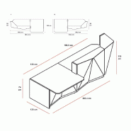 Banque d'accueil droite Alpa avec PMR - MDD - Blanc brillant, Gauche_8