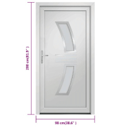 Vidaxl porte d'entrée blanc 98x200 cm pvc 3187922_8