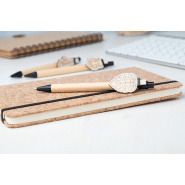 Stylo à bille en papier recyclé - Clip en bois personnalisable - Encre bleue_8