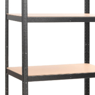 Vidaxl étagère à 5 niveaux 3 pcs gris acier et bois ingénierie 3154208_8