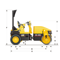 Rouleau compacteur cylindre tandem vibrant 130 - Bon équilibre fréquence et amplitude - Cylindres larges pour production accrue
