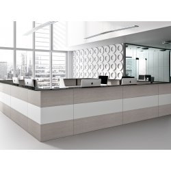 Banque d'accueil modulable et personnalisable - PROGRESS - Design élégant et matériaux haut de gamme