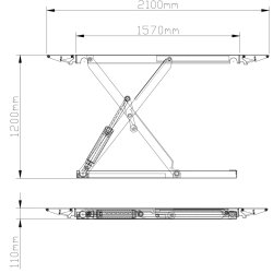 Pont à ciseaux mobile 4000kg / 120cm - 220V - CE - OreikO HYCD412