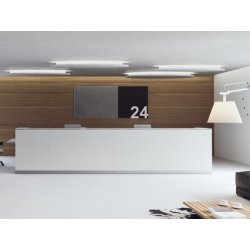 Banque d'accueil éclairée au design moderne et épuré - DV703 QUBO - Conception modulaire avec éclairage LED intégré