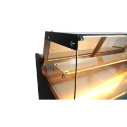 Vitrine réfrigérée de comptoir avec service-arrière 158 x 94 cm + 2 réserves réfrigérées