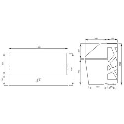 Banque d'accueil lumineuse Zig Zag version droite - MDD - 160