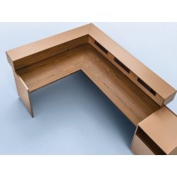 Banque d'accueil moderne éclairée - TOKI CUBE - design contemporain et élégant, modulable, avec éclairage LED optionnel