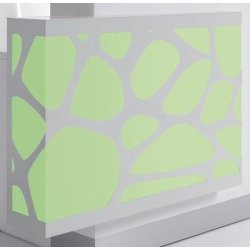Banque d'accueil lumineuse Organic avec accès PMR - MDD - Blanc brillant, Droite