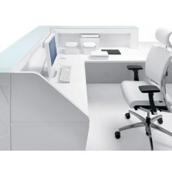 Banque d'accueil rétro-éclairée ZIG ZAG - design innovant avec LED programmable et modules PMR