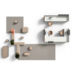 Banque d'accueil personnalisable OUTLINE - configurations variées et design moderne
