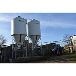 Silo d'aliment d'élevage à cône axial sortie Ø700 - Capacité 5.5 à 50m3 -  Ø2325 à Ø3000 - Silo Gâtine 700