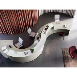 Banque d'accueil modulaire GLASS - Design moderne avec modules personnalisables et finitions variées