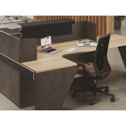 Banque d'accueil fonctionnelle et lumineuse - ATLAS - Design épuré avec éclairage LED et configurations modulables