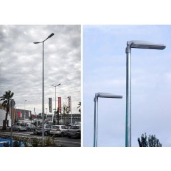 Mât d'éclairage public cylindro-conique ICAP en acier S-235-JR galvanisé à chaud - coloris en option