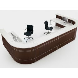 Banque d'accueil d'angle modulaire, idéale pour les espaces d'accueil professionnels - QUADRA