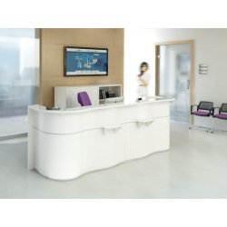 Banque d'accueil moderne et élégante WAVE - Design ondulé et configurations personnalisées