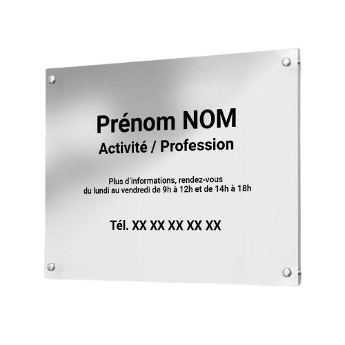 Plaque signalétique professionnelle
