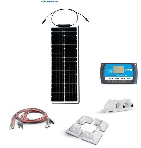 Panneau solaire monocristallin - photovoltaïque, silicium, 165 w, câble  avec connecteur mc4, batterie de 12v - module solaire pour camping -  Energies renouvelables - Achat & prix