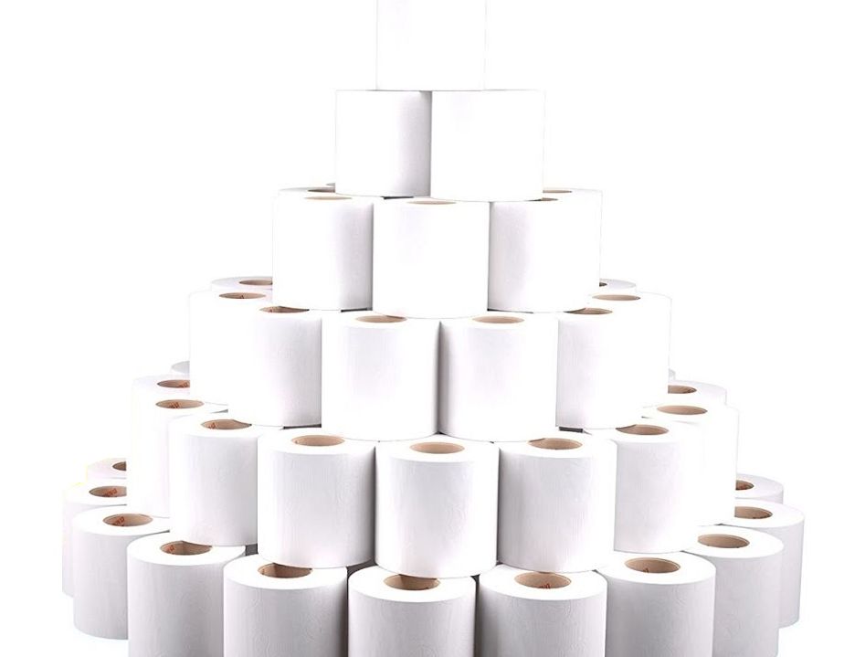 HYGIENE Colis de 4 paquets de 12 Rouleaux de Papier toilette pure ouate 2  plis 144 formats blancs