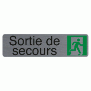 Exacompta - Réf. 67172E - 1 Plaque adhésive imitation aluminium Sortie de secours - 16,5X4,4 cm - Gris - gris 67172E Exacompta - Réf. 67172E - 1 Plaque adhésive imitation aluminium Sortie de secours - 16,5X4,4 cm - Gris - gris 67172E