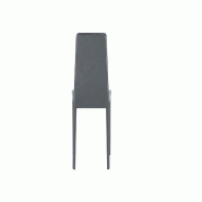 Stones Chaise Kitty en similicuir gris foncé avec pieds revêtus et structure en métal - Design moderne empilable - gris métal OM/140/G Stones Chaise Kitty en similicuir gris foncé avec pieds revêtus et structure en métal - Design moderne empilable - gris métal OM/140/G