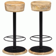 HELLOSHOP26 tabourets de bar design x2 chaise siège bois de manguier solide 1202092 - Bois massif 3002317475813 HELLOSHOP26 tabourets de bar design x2 chaise siège bois de manguier solide 1202092 - Bois massif 3002317475813