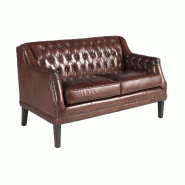 Angel Cerdá Canapé Chester 2 places en cuir marron cognac 6290C 135 x 81 x 80 - marron fourrure 8435631048190 Angel Cerdá Canapé Chester 2 places en cuir marron cognac 6290C 135 x 81 x 80 - marron fourrure 8435631048190