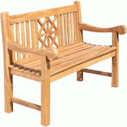 Décoshop26 - Banc de jardin dossier à croisillons 150 cm en bois de teck avec accoudoirs 10_0007947 - Bois massif 3000266393233 Décoshop26 - Banc de jardin dossier à croisillons 150 cm en bois de teck avec accoudoirs 10_0007947 - Bois massif 3000266393233