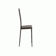 Stones Chaise Kitty en similicuir chocolat avec pieds revêtus et structure en métal - Design moderne empilable - marron métal OM/140/C Stones Chaise Kitty en similicuir chocolat avec pieds revêtus et structure en métal - Design moderne empilable - marron métal OM/140/C