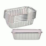 San Ignacio - KINVARA - Lot de 6 plateaux profonds en aluminium avec couvercles, format moyen 800 ml - argenté aluminium SANR005 San Ignacio - KINVARA - Lot de 6 plateaux profonds en aluminium avec couvercles, format moyen 800 ml - argenté aluminium SANR005