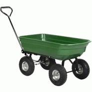 KZ GARDEN Chariot de jardin à Benne basculante Charge 200kg 75L - Chariot de Transport 4 roues Bois, Terre, Mobilier de Jardin Plage KZ - vert 370159 KZ GARDEN Chariot de jardin à Benne basculante Charge 200kg 75L - Chariot de Transport 4 roues Bois, Terre, Mobilier de Jardin Plage KZ - vert 370159