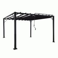 Décoshop26 - Pergola pavillon de jardin à lattes auvent de terrasse 8 cm cadre en aluminium tissu/textile 3 x 3m anthracite 04_0008118 - aluminium 3 Décoshop26 - Pergola pavillon de jardin à lattes auvent de terrasse 8 cm cadre en aluminium tissu/textile 3 x 3m anthracite 04_0008118 - aluminium 3