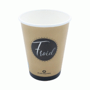 Gobelet boissons chaudes et froides carton imprimé 35 cl Ø 9 x 11 cm - par 50 Gobelet boissons chaudes et froides carton imprimé 35 cl Ø 9 x 11 cm - par 50