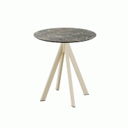 Infinity table de bistrot avec piètement sable + plateau HPL Galaxy Marble Ø70 cm Infinity table de bistrot avec piètement sable + plateau HPL Galaxy Marble Ø70 cm