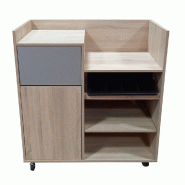 Desserte basse Otalys poubelle et range couverts 110x58,8x108,9cm chianti oak Desserte basse Otalys poubelle et range couverts 110x58,8x108,9cm chianti oak