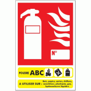 Panneau de signalisation classe de feu ABC - 100 x 150 mm - PVC Panneau de signalisation classe de feu ABC - 100 x 150 mm - PVC