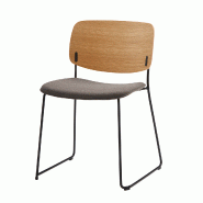 Chaise "ARYN WOOD" - Traineau, Tapissée Chaise "ARYN WOOD" - Traineau, Tapissée