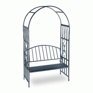 Helloshop26 - Arche de jardin avec banc deux places pratique décoratif 205 x 115 x 50 cm en fer gris 13_0003439 - gris 3000241555250 Helloshop26 - Arche de jardin avec banc deux places pratique décoratif 205 x 115 x 50 cm en fer gris 13_0003439 - gris 3000241555250