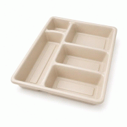 FHC evolupack FHC - 200Pcs - Plateau repas pulpe 5 compartiments 295x240mm H40mm - beige Bagasse 210APUBR5C FHC evolupack FHC - 200Pcs - Plateau repas pulpe 5 compartiments 295x240mm H40mm - beige Bagasse 210APUBR5C