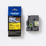 Brother Cassette de ruban, autolaminé, 24 mm / 8 m, noir sur jaune - TZE-SL651 Brother Cassette de ruban, autolaminé, 24 mm / 8 m, noir sur jaune - TZE-SL651